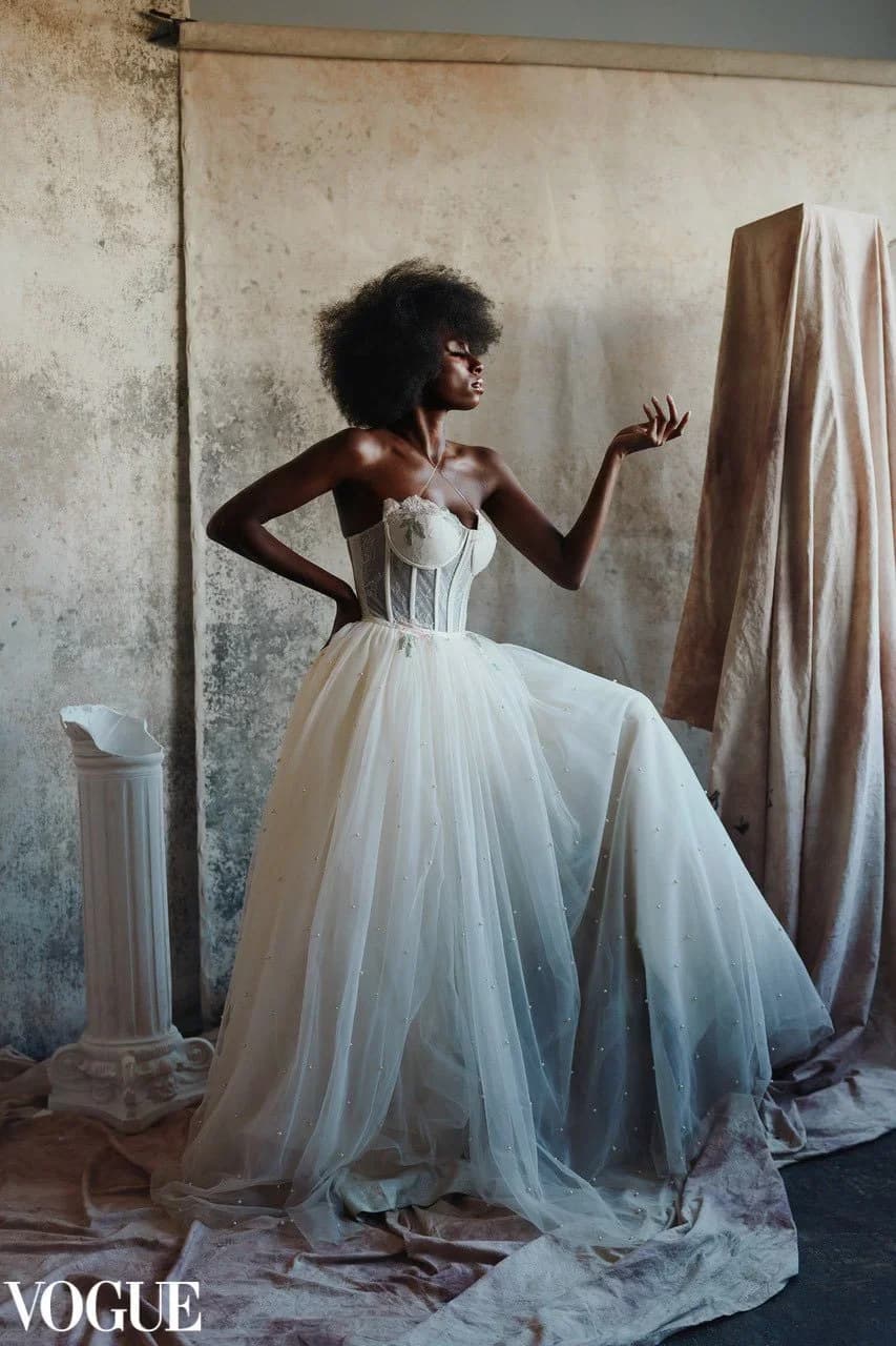 Behind the scenes of a Vogue-published shoot on a hand-painted backdrop
